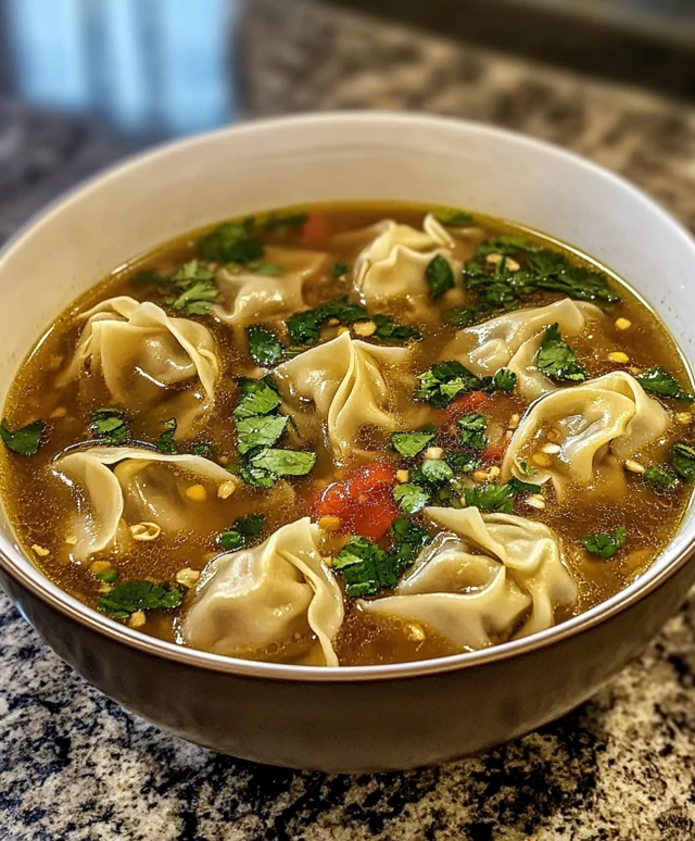 hausgemachte Wan-Tan-Suppe