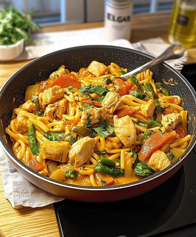 Hühnchen-Nudel-Pfanne