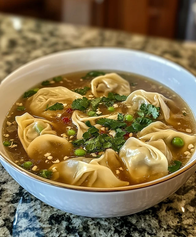 hausgemachte Wan-Tan-Suppe