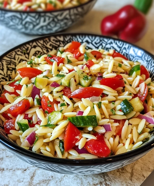 Orzo Nudelsalat gesund lecker