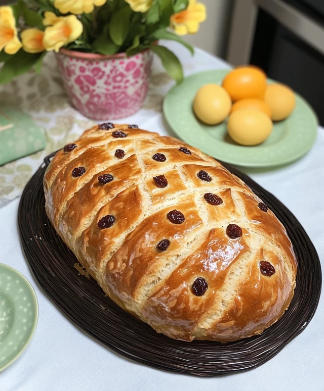 Osterbrot backen mit Rosinen