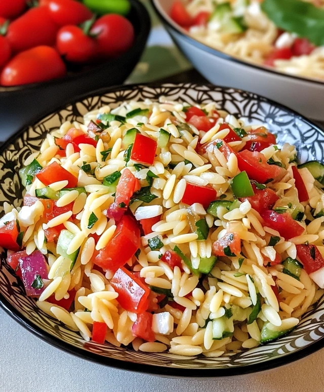 Orzo Nudelsalat gesund lecker