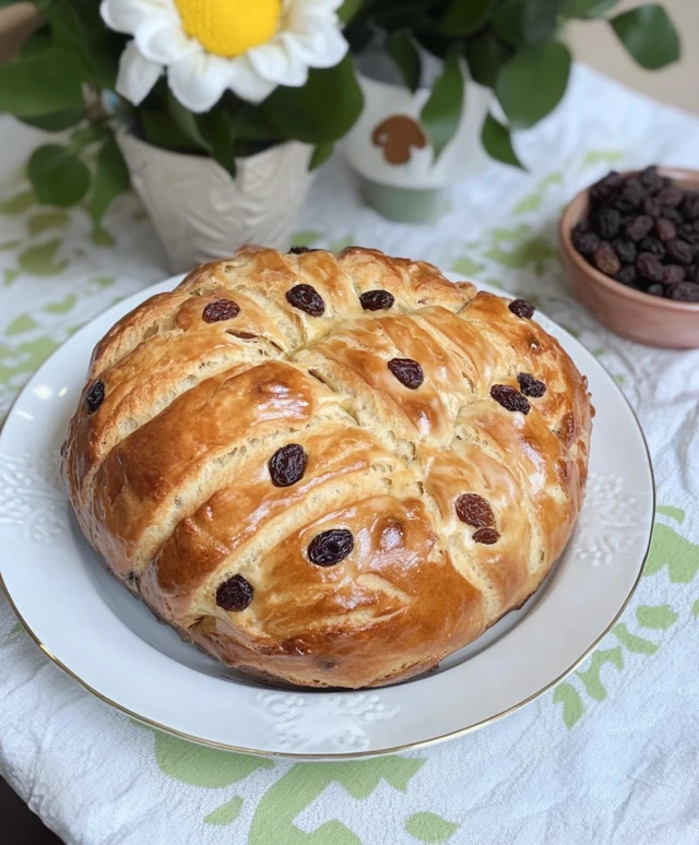 Osterbrot backen mit Rosinen