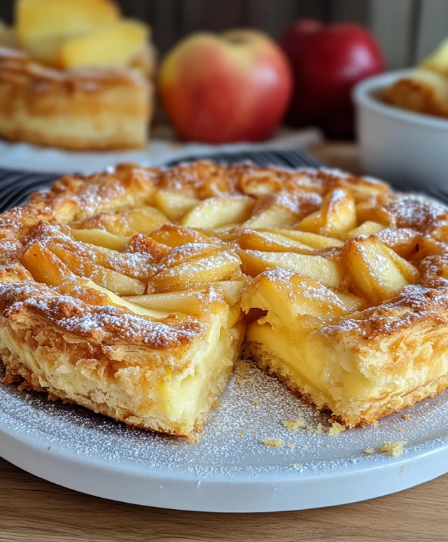 Apfelkuchen aus Blätterteig