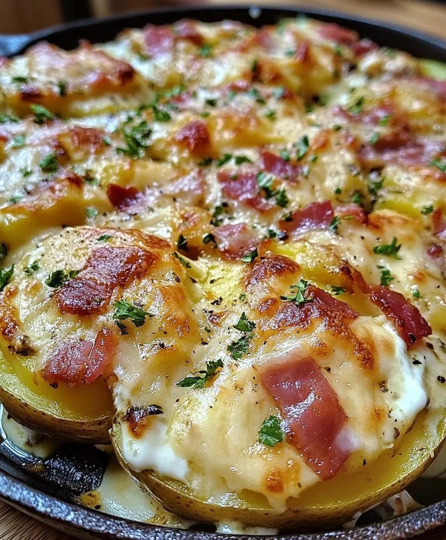 Belegte Ofenkartoffeln mit Speck