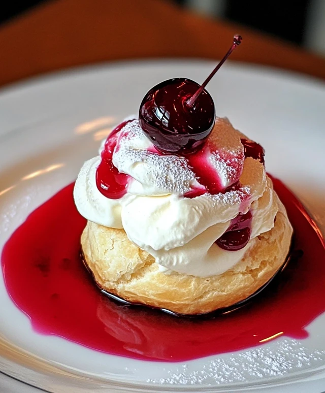 Windbeutel mit Mascarpone und Kirschen