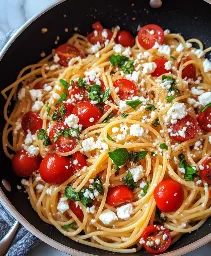 Spaghetti mit Feta und Tomaten