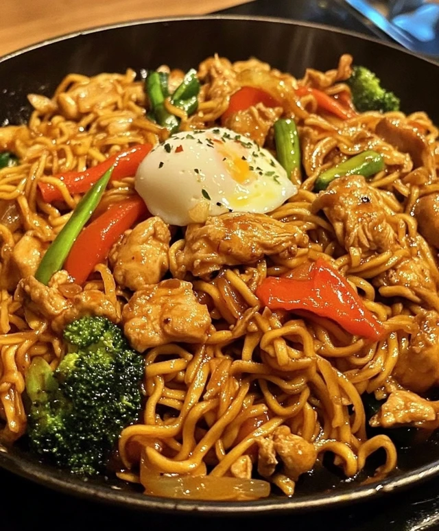Chinesische gebratene Nudeln